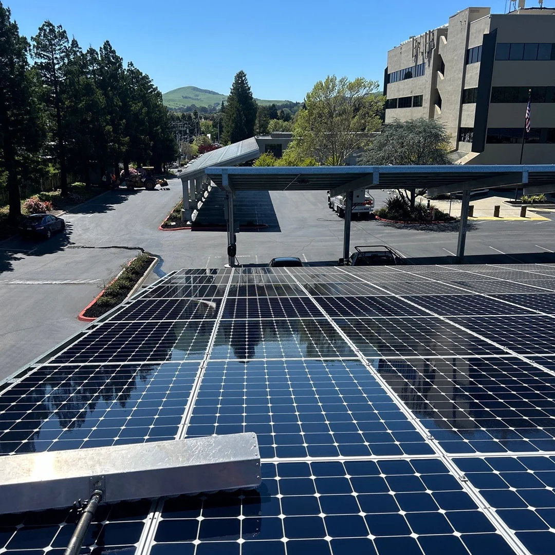 School district solar panel cleaning East Bay educational facility