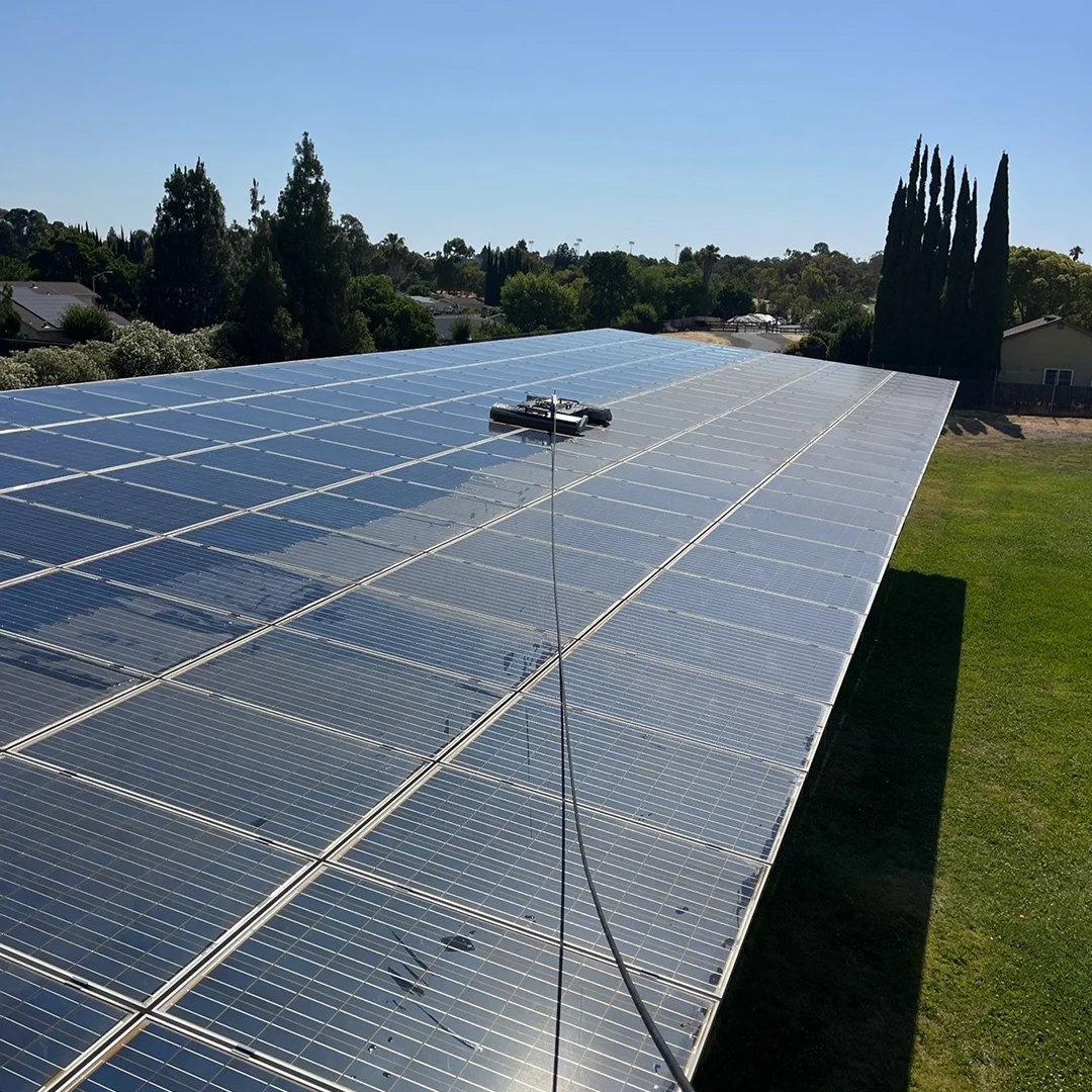 School district solar panel cleaning in East Bay