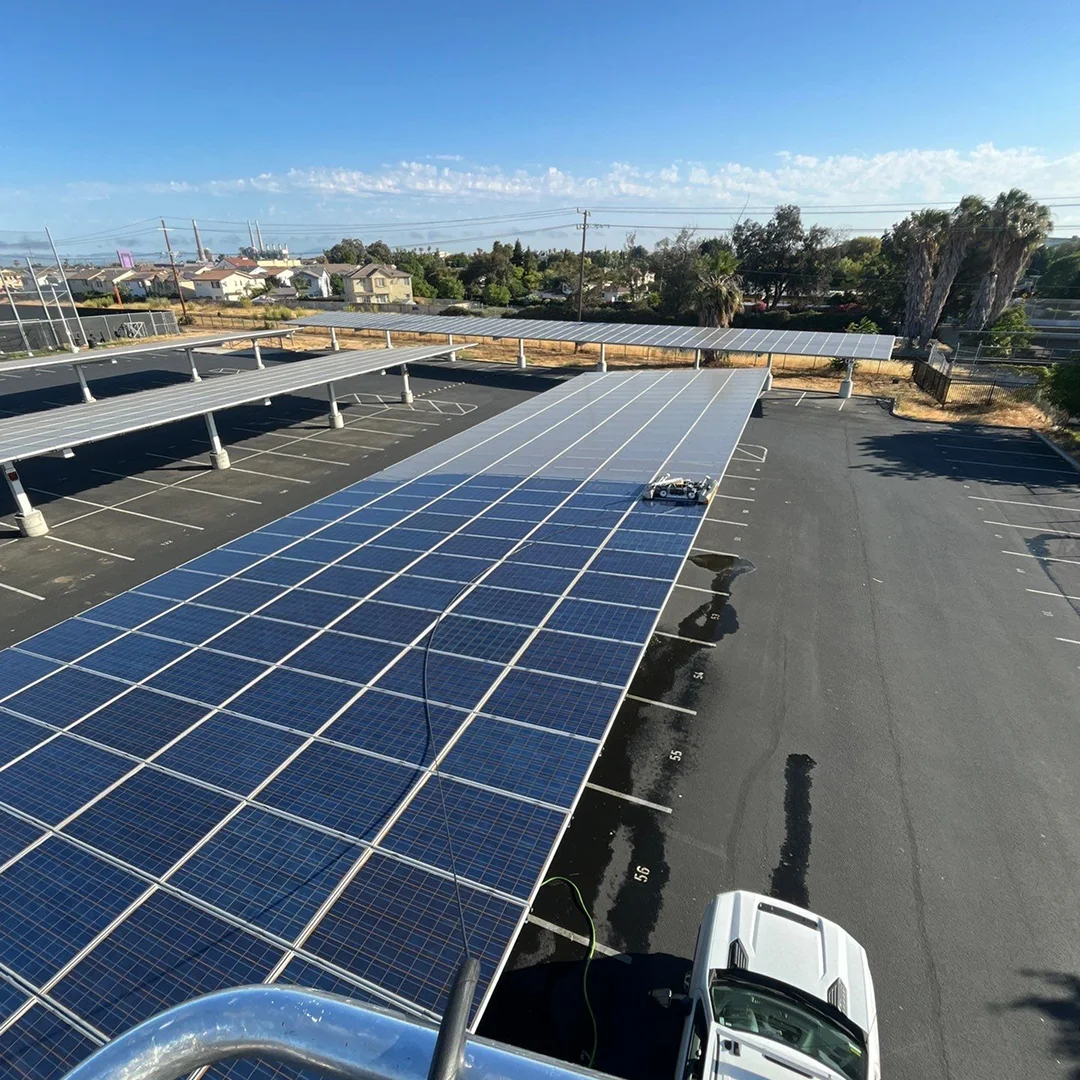 School district solar panel cleaning East Bay